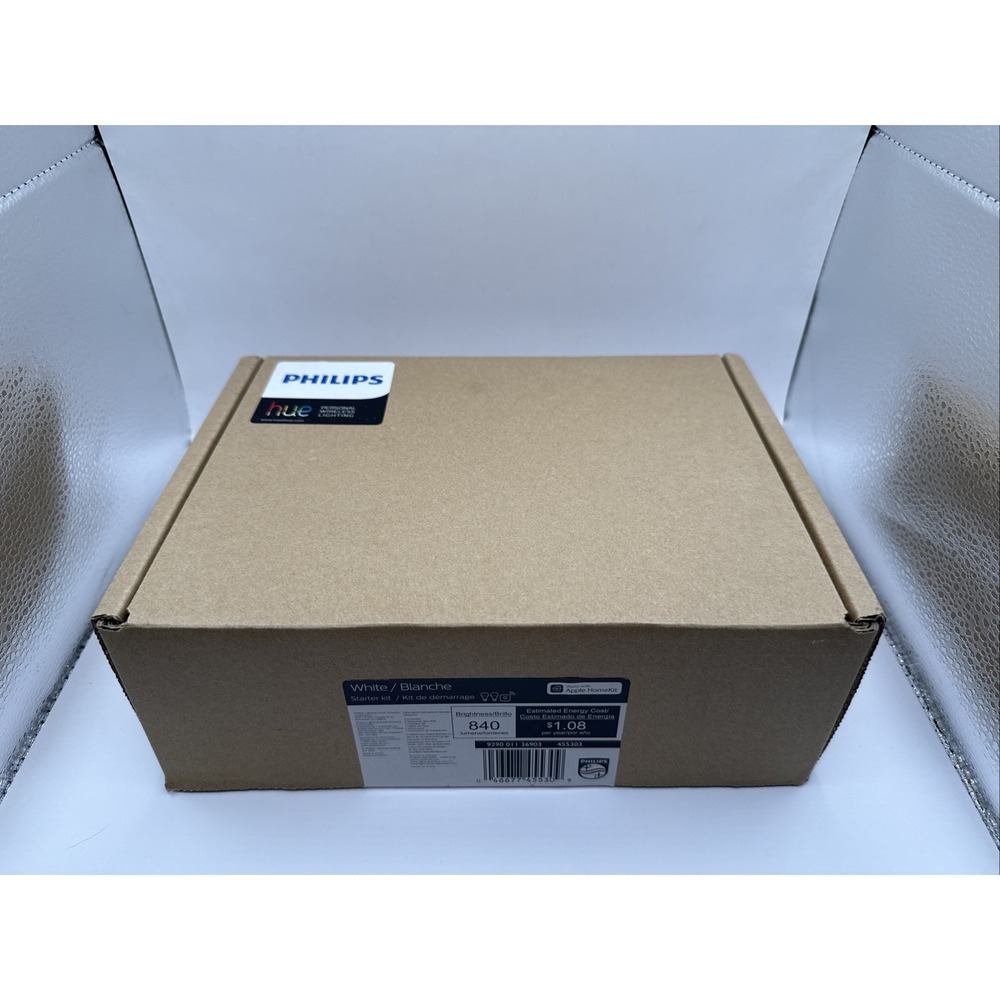 PHILIPS Hue Personal Wireless Lighting Starter Kit White LED Smart Bulbs Bridge